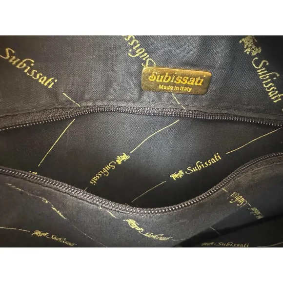 Subissati Vintage Black Leather & Suede Purse Tote Bag - Picture 3 of 4